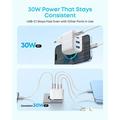 Anker Zolo 50W vægoplader - 2x USB-C, 2x USB-A - hvid