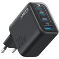 Anker Zolo 70W GaN-vægoplader - 3x USB-C, 1x USB-A - Sort