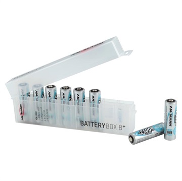 Ansmann Batteri Box 8 Plus - 8 x AA/AAA/CR123A/SD - Gennemsigtig