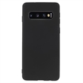 Anti-Fingeraftryk Mat Samsung Galaxy S10+ TPU Cover - Sort