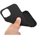 Anti-Fingeraftryk Mat iPhone 14 Plus TPU Cover - Sort