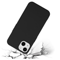 iPhone 15 Anti-Fingeraftryk Mat TPU Cover - Sort
