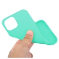 iPhone 15 Anti-Fingeraftryk Mat TPU Cover - Cyan