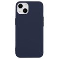 iPhone 15 Plus Anti-Fingeraftryk Mat TPU Cover - Mørkeblå