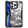 iPhone 15 Pro Anti-Shock Hybrid Cover - Camouflage - Sort