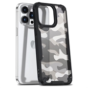 iPhone 15 Pro Anti-Shock Hybrid Cover - Camouflage - Sort