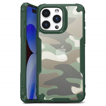 iPhone 15 Pro Anti-Shock Hybrid Cover - Camouflage - Grøn