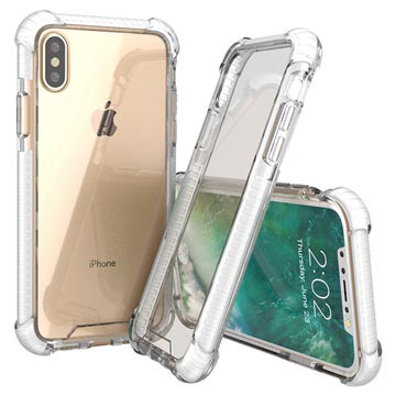 iPhone X Anti-Shock Hybrid Crystal Cover - Klar / Hvid