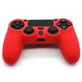 Skridsikkert silikonedæksel til PS4-controller - rød