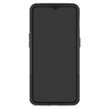 Anti-Slip OnePlus 6T Hybrid Cover med Stand - Sort