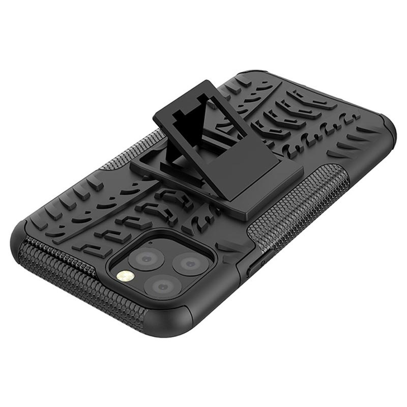 AntiSlip iPhone 11 Pro Hybrid Cover med Stand Sort