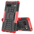 Google Pixel 7a Anti-Slip Hybrid Cover med Stativ - Rød