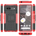 Google Pixel 7a Anti-Slip Hybrid Cover med Stativ - Rød