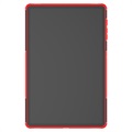 Samsung Galaxy Tab S7+/S8+ Anti-Slip Hybrid Cover med Stativ - Rød / Sort