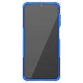 Anti-Slip Samsung Galaxy A12 Hybrid Cover med Stand - Blå / Sort