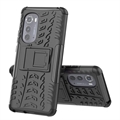 Skridsikkert Motorola Edge (2022) Hybrid Cover med Stativ - Sort