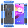 Anti-Slip Motorola Moto E20/E30/E40 Hybrid Cover med Stand - Blå / Sort