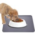 Skridsikker madmåtte i silikone til kæledyr - 47x30cm - Grå