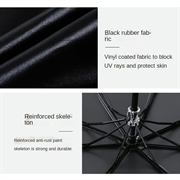 Taskeparaply - Anti-UV - ø96cm - Foldet længde: 25cm - sort