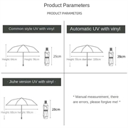 Taskeparaply - Anti-UV - ø96cm - Foldet længde: 25 cm - pink