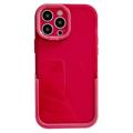 Dobbelt Stativ iPhone 14 Pro Max Hybrid Cover - Rød