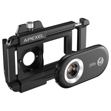 Apexel APL-MS100 mikroskoplinse til smartphone med CPL-filter - 100x forstørrelse