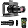 Apexel APL-TM6 2-i-1 smartphone-telefoto- og makroobjektiv - sort
