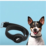 Apple AirTag 1/2 Silikone Halsbånd til Hund og Kat - sort