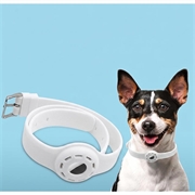 Apple AirTag 1/2 Silikone Halsbånd til Hund og Kat - hvid