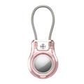 Apple AirTag/AirTag 2-etui med trådrem i rustfrit stål - gennemsigtig pink