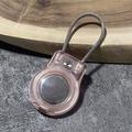 Apple AirTag/AirTag 2-etui med trådrem i rustfrit stål - gennemsigtig pink