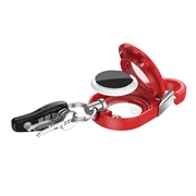 Apple AirTag 1/2 Clip-And-Go etui med karabinhage - Rød