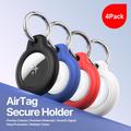 Apple AirTag 1/2 Dux Ducis plastiketui sæt med nøglering - 4 stk. - Sort / blå / rød / hvid