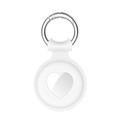 Apple AirTag 1/2 silikoneetui med hjertedesign - hvid