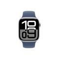 Apple Watch 10 GPS MWWC3QN/A - Aluminium, Denim-sportsbånd, M/L, 42mm - Sølv