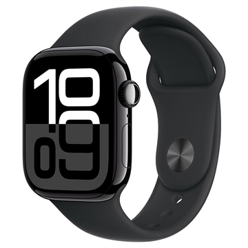 Apple Watch 10 GPS MWWE3QN/A - Aluminium, sort sportsarmbånd, S/M, 42mm - Kulsort