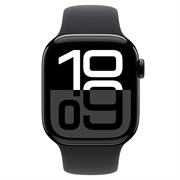 Apple Watch 10 GPS MWWE3QN/A - Aluminium, sort sportsarmbånd, S/M, 42mm - Kulsort