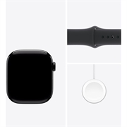 Apple Watch 10 GPS MWWE3QN/A - Aluminium, sort sportsarmbånd, S/M, 42mm - Kulsort