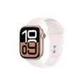 Apple Watch 10 GPS MWWH3QN/A - Aluminium, Light Blush-sportsbånd, S/M, 42mm - Rødguld