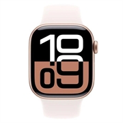 Apple Watch 10 GPS MWWH3QN/A - Aluminium, Light Blush-sportsbånd, S/M, 42mm - Rødguld