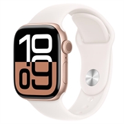 Apple Watch 10 GPS MWWJ3QN/A - Aluminium, Light Blush-sportsbånd, M/L, 42mm - Rosaguld