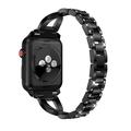 Apple Watch (38/40/SE/41/42mm) Diamant Stål Dame Urrem - sort