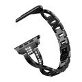 Apple Watch (38/40/SE/41/42mm) Diamant Stål Dame Urrem - sort