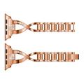 Apple Watch (38/40/SE/41/42mm) Diamant Stål Dame Urrem - rosaguld