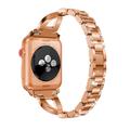 Apple Watch (38/40/SE/41/42mm) Diamant Stål Dame Urrem - rosaguld