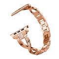 Apple Watch (38/40/SE/41/42mm) Diamant Stål Dame Urrem - rosaguld