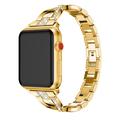 Apple Watch (42/44/SE/45/46/49mm) Diamant Stål Dame Urrem - guld