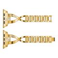 Apple Watch (42/44/SE/45/46/49mm) Diamant Stål Dame Urrem - guld