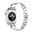 Apple Watch (42/44/SE/45/46/49mm) Diamant Stål Dame Urrem - sølv