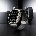 Apple Watch (42/44/SE/45/46/49mm) silikonearmbånd med lodrette linjer og titanium-stik